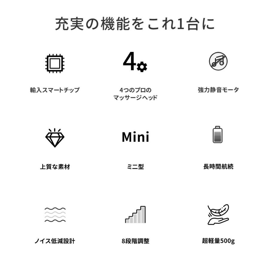 筋膜リリース マッサージガン ハンディマッサージャー マッサージ 健康グッズ 肩こり 筋肉リラックス 小型 8階段 |  | 16