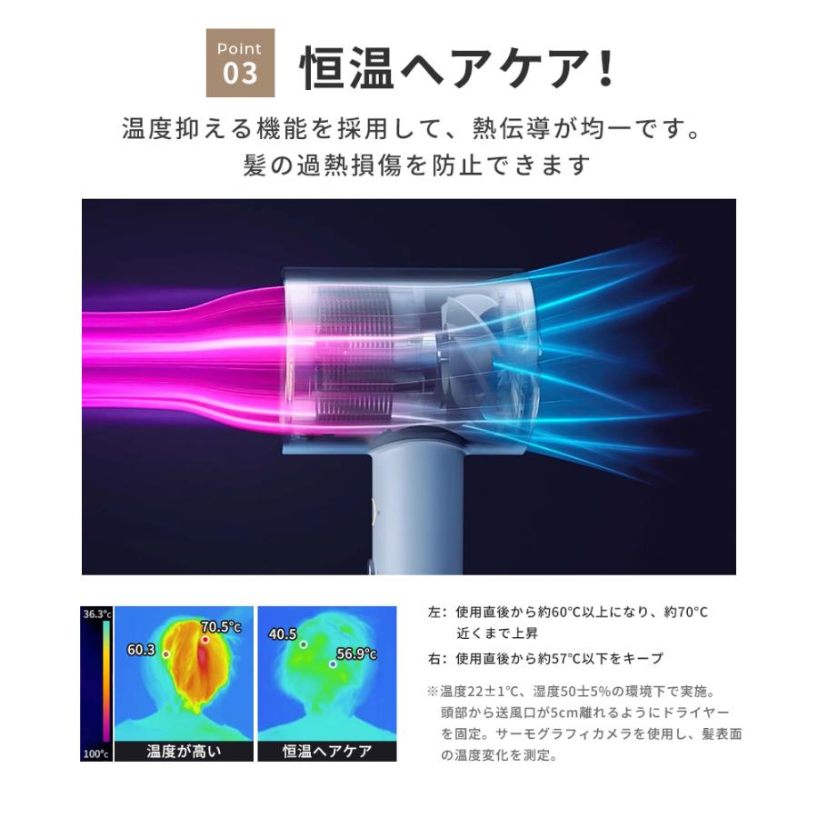 ドライヤー マイナスイオン ヘアドライヤー 速乾 2億 大風量 冷熱風 4