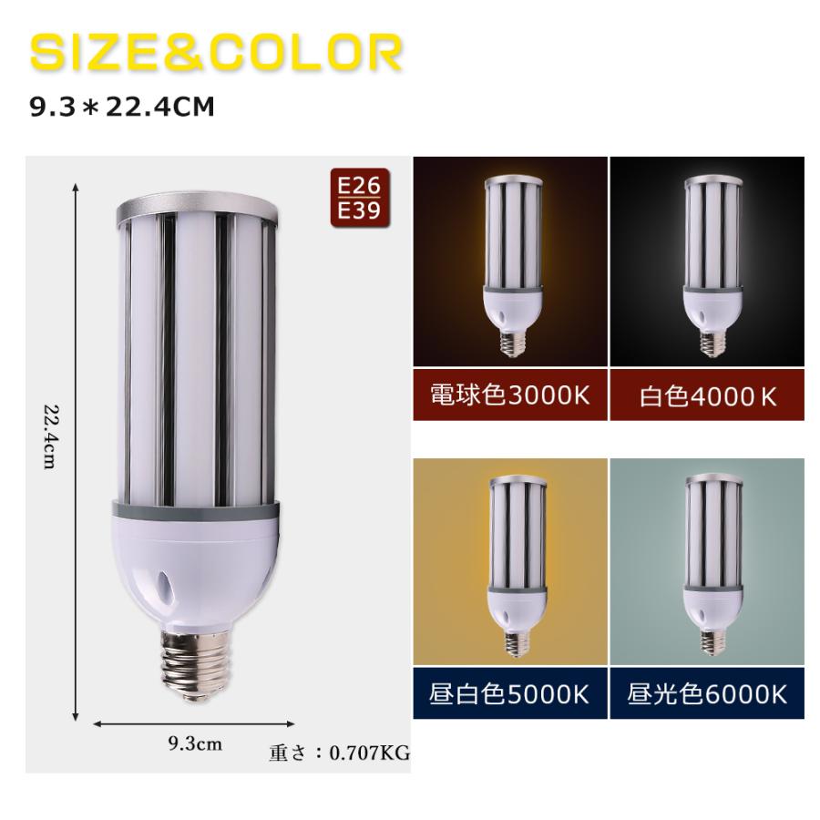 E39口金 LED コーンライト 38W 300W水銀灯相当 昼白色5000K コーン型 