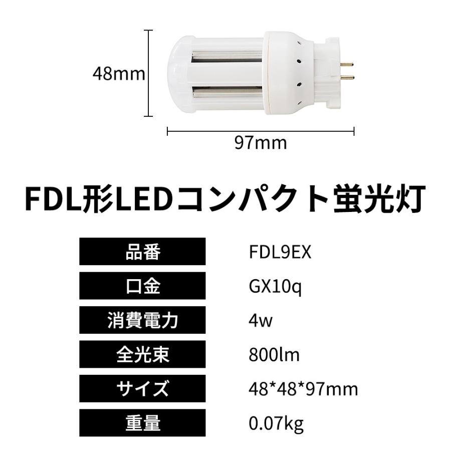 ledコンパクト蛍光灯 FDL9形 led照明器具 LED蛍光灯 4w 800lm GX10Q