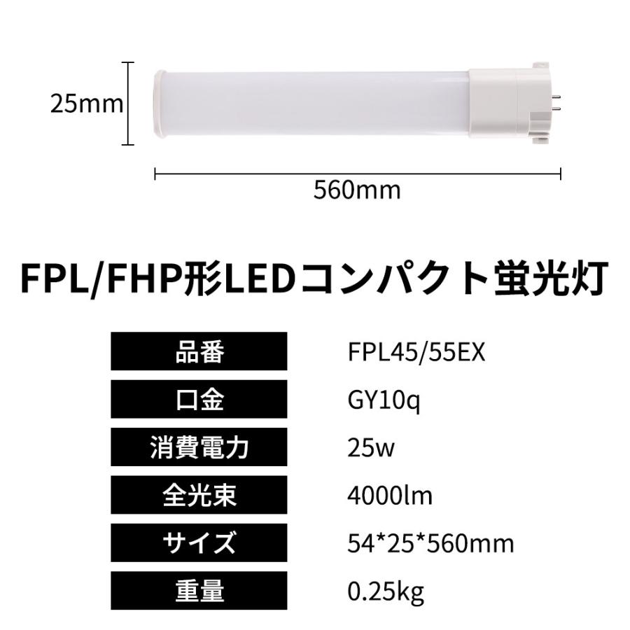fpl55ex コンパクトLED蛍光灯 fpl55exn GY10q口金 25w 4000lm
