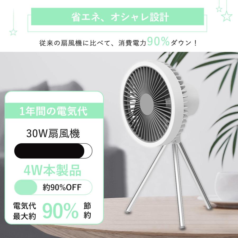 2026新型キャンプ扇風機 充電式 アウトドア 扇風機 10000mAh大容量