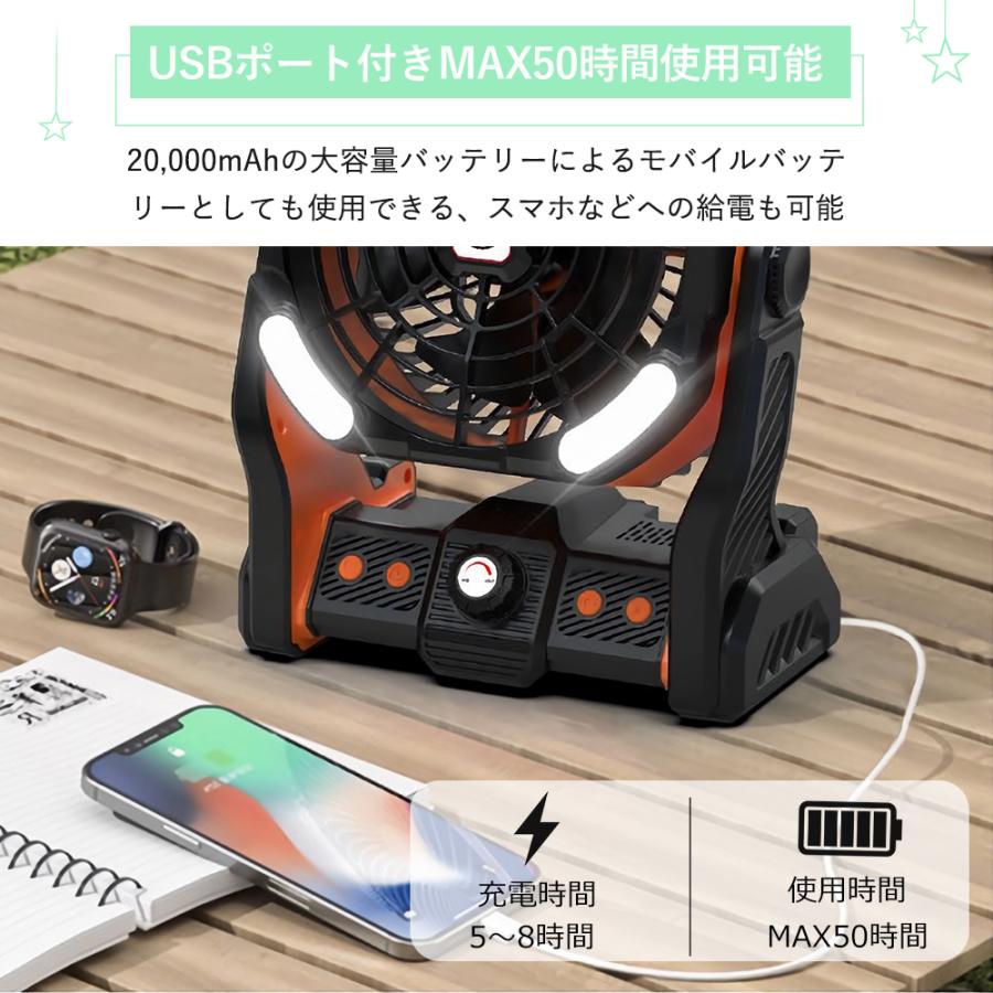 充電式扇風機 アウトドア コードレス扇風機 キャンプ 小型扇風機 薄型