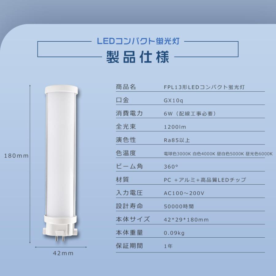 FPL13EXD LEDツイン蛍光灯 昼光色 FPL13EX-D LED化 FPL13wLED電球
