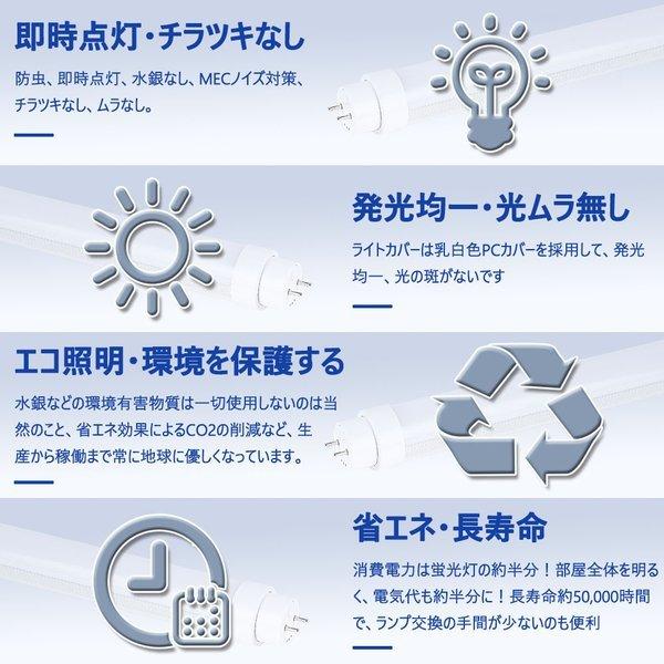 led蛍光灯 8w形 直管led照明器具 led 直管ランプ 口金G13 287mm 800lm