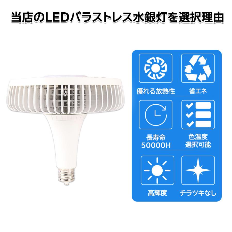 10台 バラストレス水銀灯 led e39口金 150w led電球 1500w水銀灯相当 led看板灯 バラストレス水銀灯代替 led蛍光灯 30000lm led高天井照明 省エネ 屋内 昼白色の画像