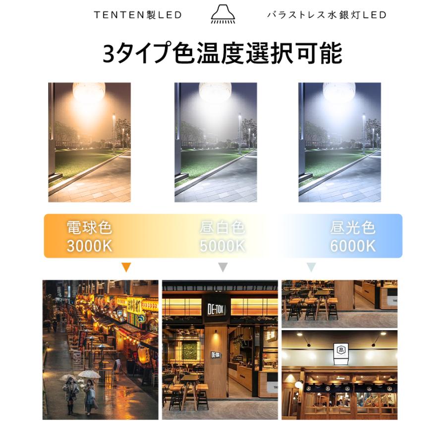 10個 バラストレス水銀灯 LED E39 2000W水銀灯相当 LEDビーム電球 39E 水銀灯からLEDへ交換 体育館 展示会 レフランプ スポットライト照明 100V看板灯 倉庫照明の画像