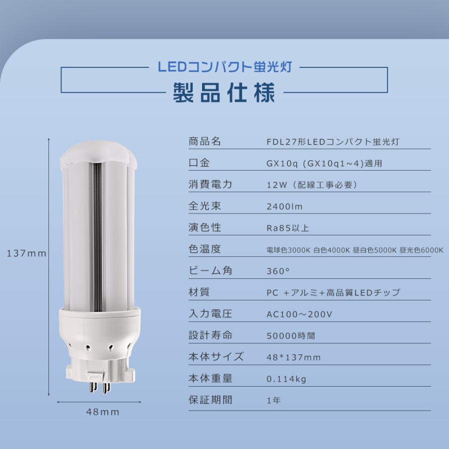 ツイン蛍光灯 FDL27EX-N × 15個 ナチュラル色 27ワット FDL27EX-N (パナソニック)｜27W｜コンパクト形蛍光灯｜電材堂