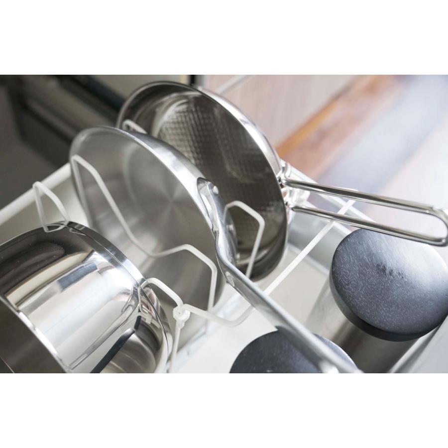 山崎実業 tower シンク下 伸縮鍋蓋＆フライパンスタンド タワー 3840（ホワイト） 送料無料 佐川急便 SGW /jk001 | tower | 04