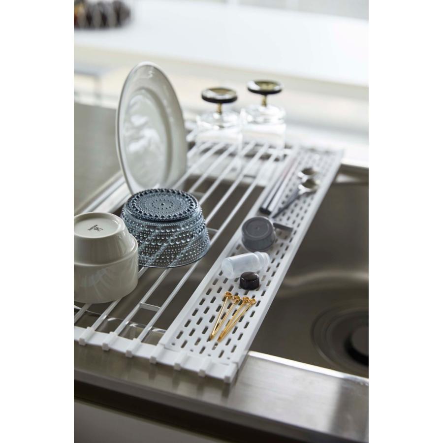 山崎実業 tower 折り畳み水切り タワー シリコーントレー付き Lサイズ 5054（ホワイト）送料無料 佐川急便 SGW /jk001 | tower | 02