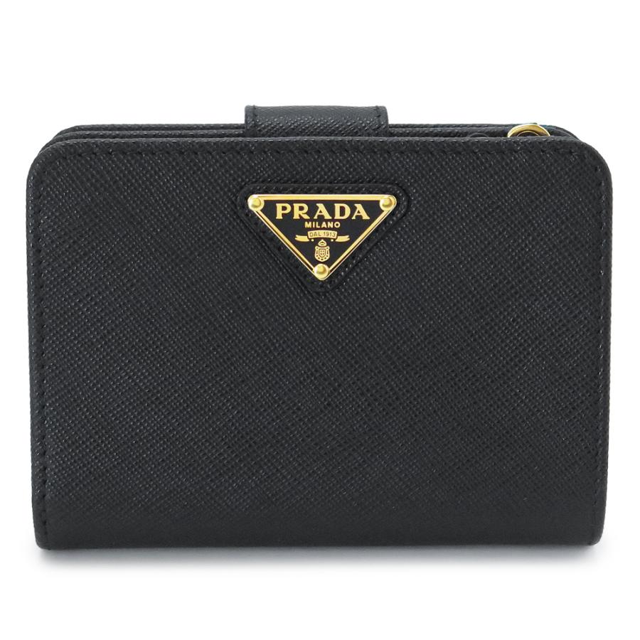 Prada 極美品 折り財布 黒 サフィアーノ マルティック レザー プラダ Prada 極美品 折り財布 黒 サフィアーノ マルティック レザー プラダ