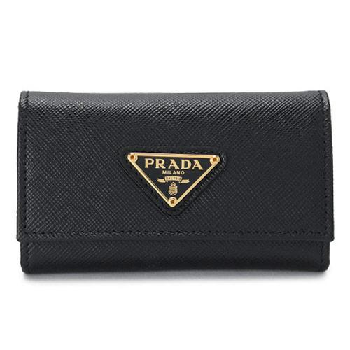 プラダ キーケース 1PG222 QHH F0002 6連 キーフック トライアングルロゴ 三角ロゴ サフィアーノ レザー ブラック 黒 PRADA