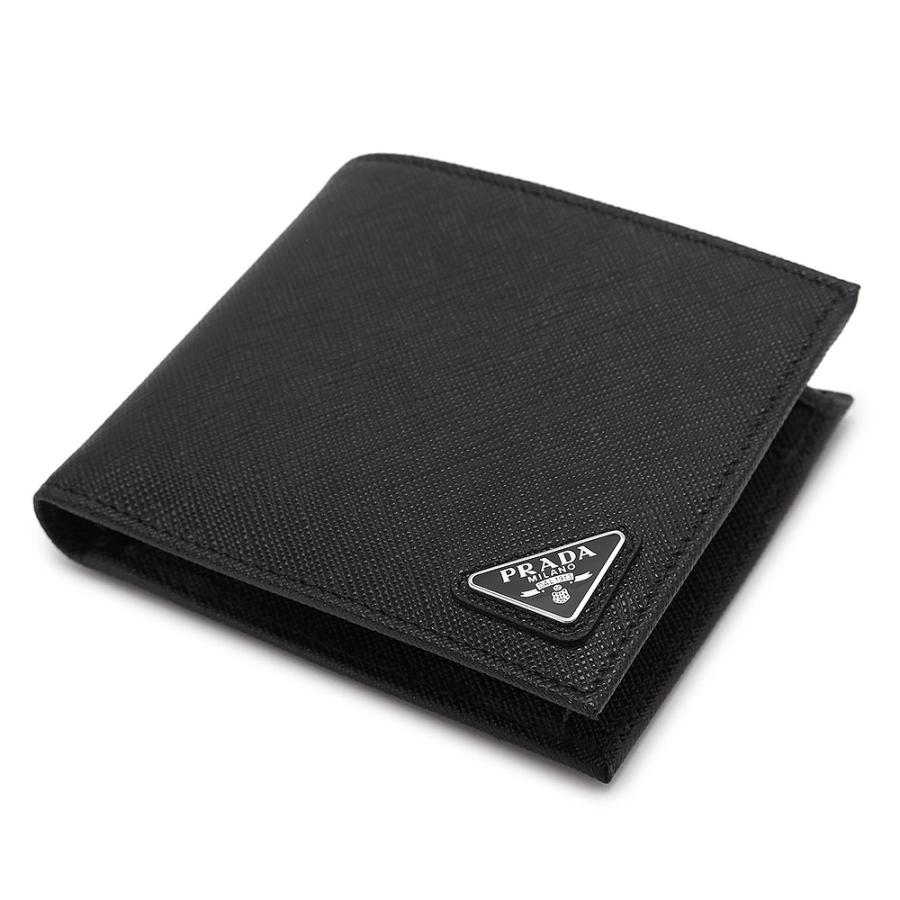 プラダ サフィアーノレザー 2つ折り財布 NERO 2MO738 PRADA（プラダ） 折財布 メンズ サフィアーノ レザー ウォレット