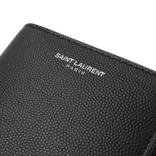 サンローラン 長財布 メンズ 396308 BTY0N 1000 二つ折りフラップ かぶせ蓋 レザー ブラック 黒 SAINT LAURENT｜1pia｜06