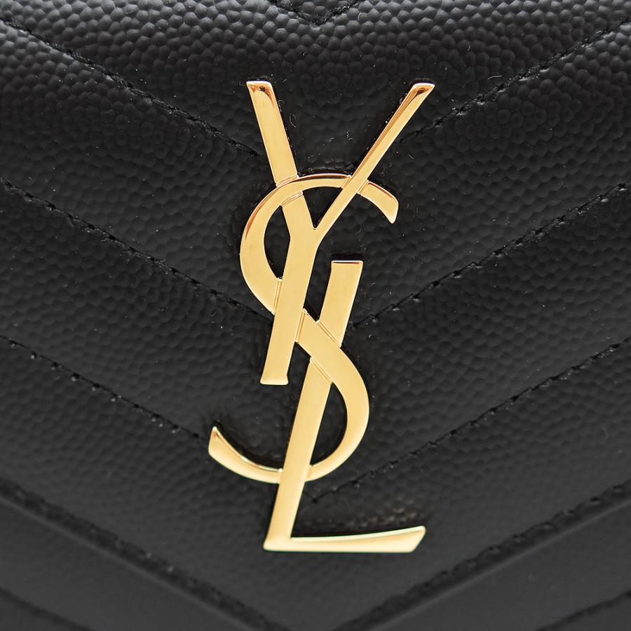 YSL ブラック 三つ折り財布 キルティングブラック 楽天市場】ラッピング済み サンローラン モノグラム コンパクト スリー