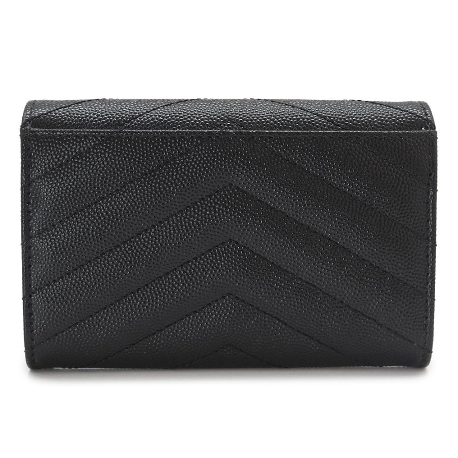 サンローラン 財布 レディース 414404 BOW01 1000 コンパクト財布 カードケース 名刺入れ モノグラム レザー ブラック 黒 YSL SAINT LAURENT 2026年春夏新作の画像