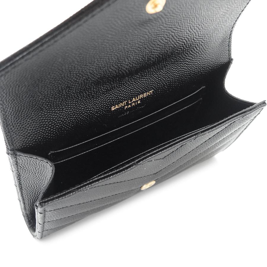 サンローラン 財布 レディース 414404 BOW01 1000 コンパクト財布 カードケース 名刺入れ モノグラム レザー ブラック 黒 YSL SAINT LAURENT 2026年春夏新作の画像