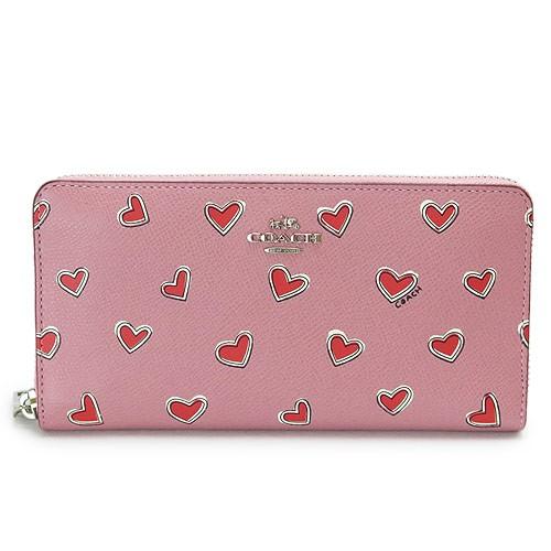 独創的 訳あり コーチ 長財布 Svpk ハートクロスグレイン ピンク 保証書付 Www Limeshoeco Co Uk