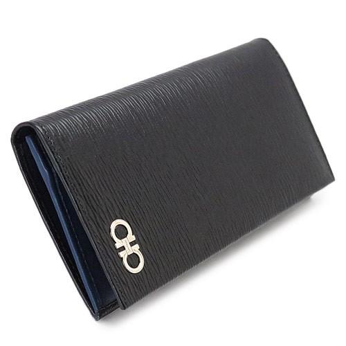 国内発送 フェラガモ 長財布 66A069 ブラック メンズ バイカラー FERRAGAMO フェラガモ 長財布 メンズ 66A069 0686019 二つ折り