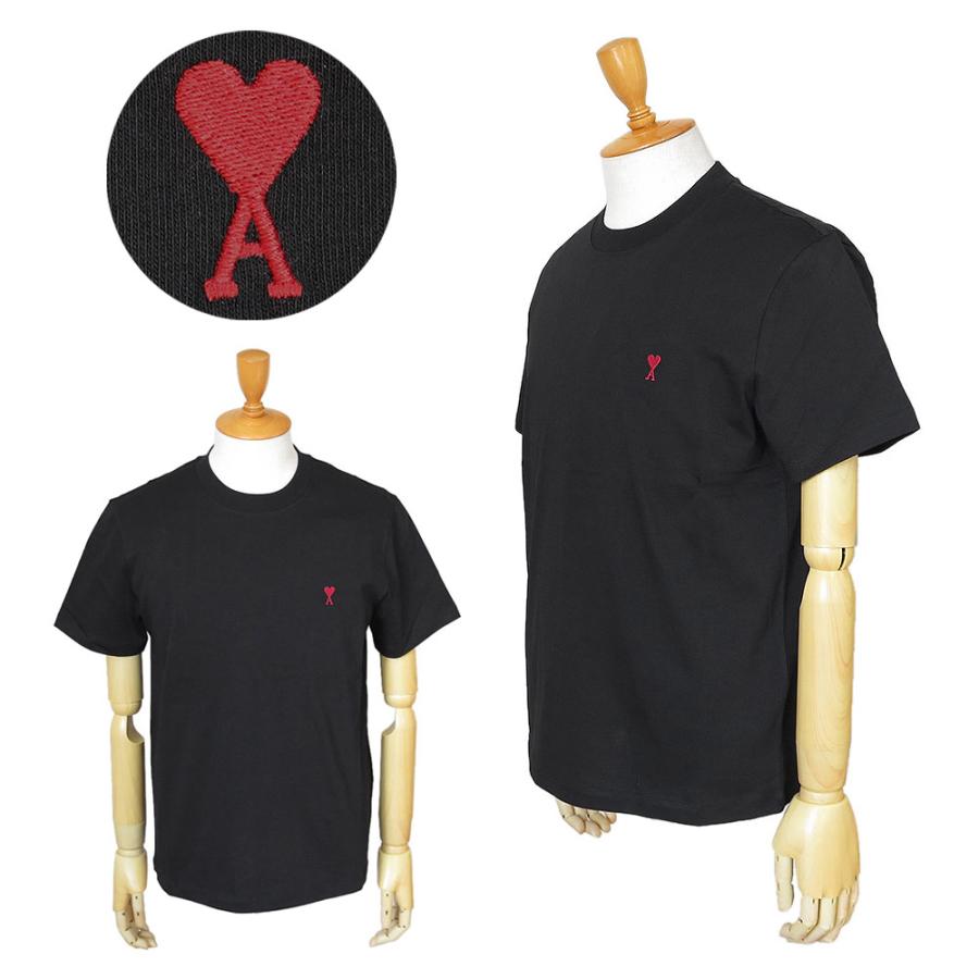 AMI PARIS アミパリス ハートロゴ 半袖Ｔシャツ BFUTS035.724 001 レディース メンズ ブラック AMI Alexandre Mattiussi 並行輸入品 アミ パリス Tシャツ 半袖 ユニ