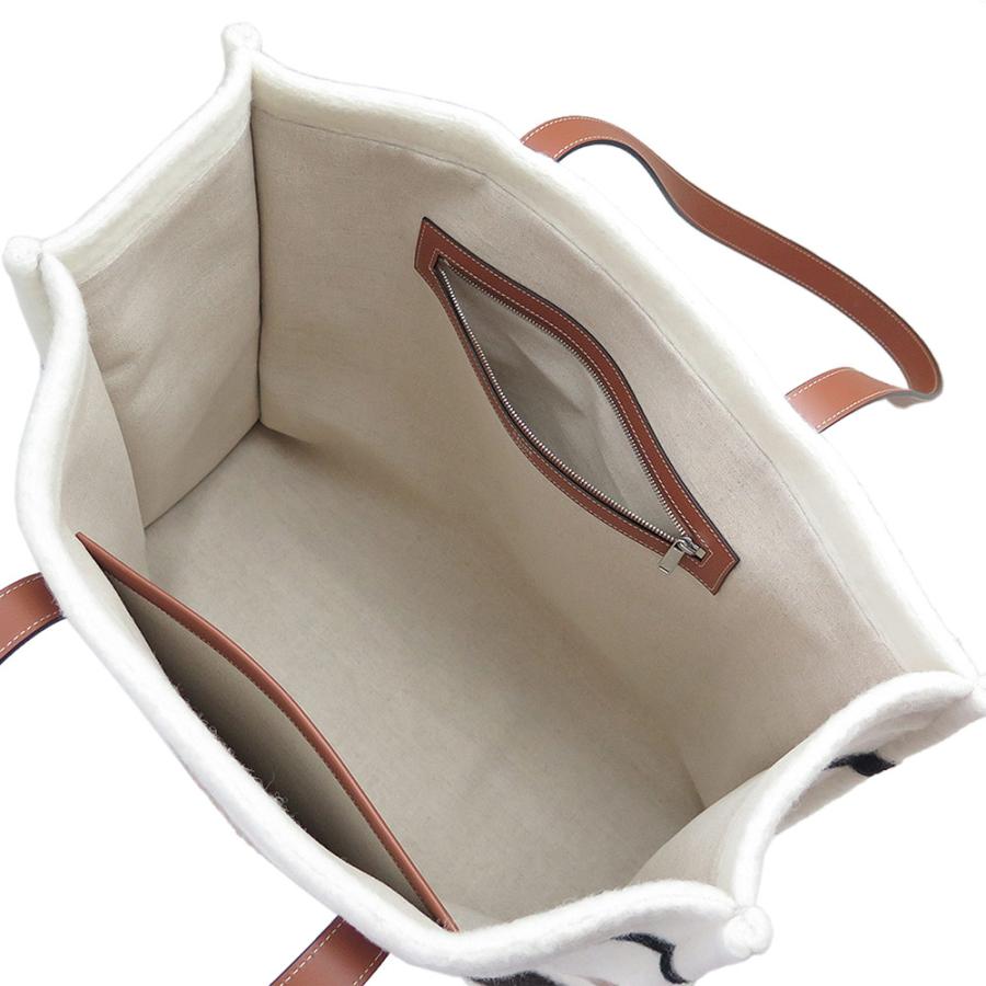 セリーヌ トートバッグ ラージ カバ ショルダーバッグ ストライプ ボーダー ロゴ エクリュ＋ブラック A4サイズ収納可 CELINE 118862GCU.01EAの画像