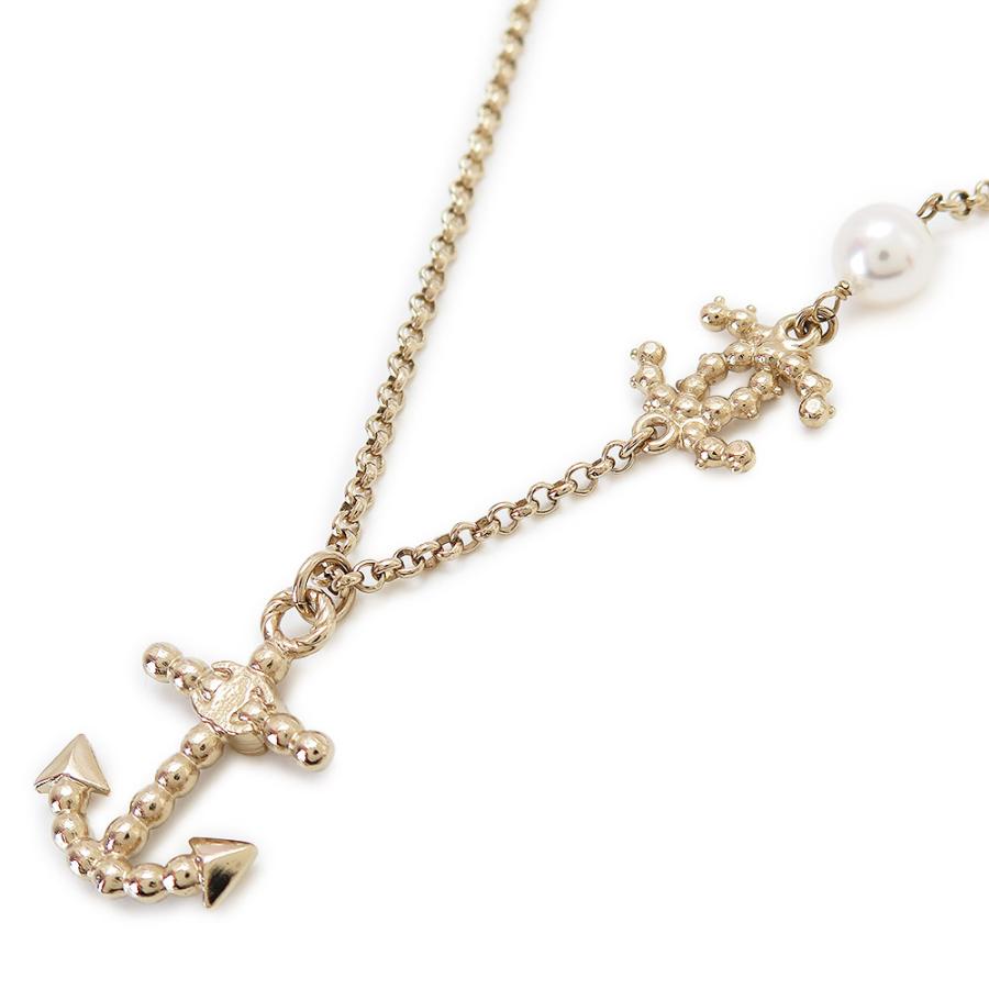 シャネル ネックレス レディース A58076 ペンダント アクセサリー アンカーモチーフ いかり CCマーク パール ゴールド CHANEL_4