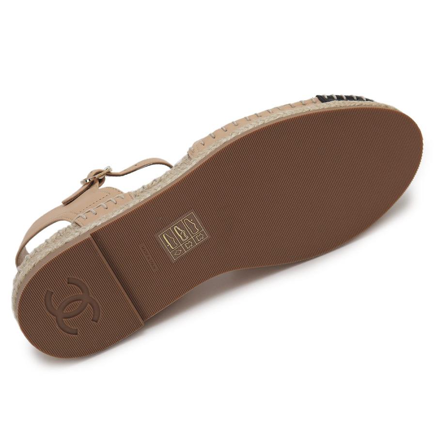 シャネル サンダル レディース G36184 エスパドリーユ 靴 シューズ 36サイズ 23cm CCココマーク ベージュ＋ブラック CHANEL
