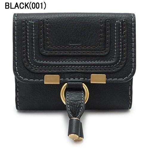 箱あり】Chloe MARCIE スクエア ミニ財布 折りたたみ財布 黒