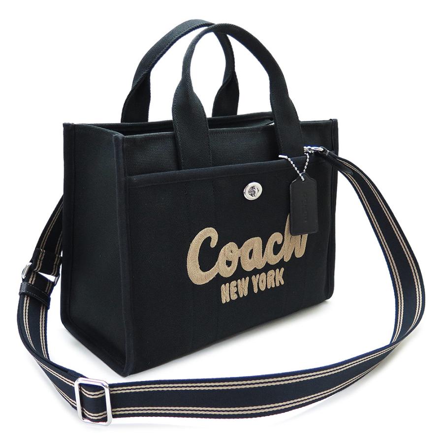レディース COACH コーチ カーゴ トート CP158 黒 ブラック ハンドバッグ