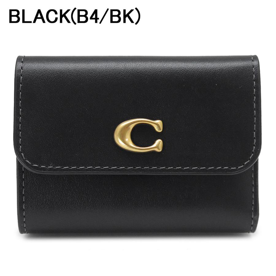 coach コーチ　黒レザー折りたたみ財布 ゴールド金具付き COACH（コーチ） 折財布 レディース エッセンシャル カードホルダー