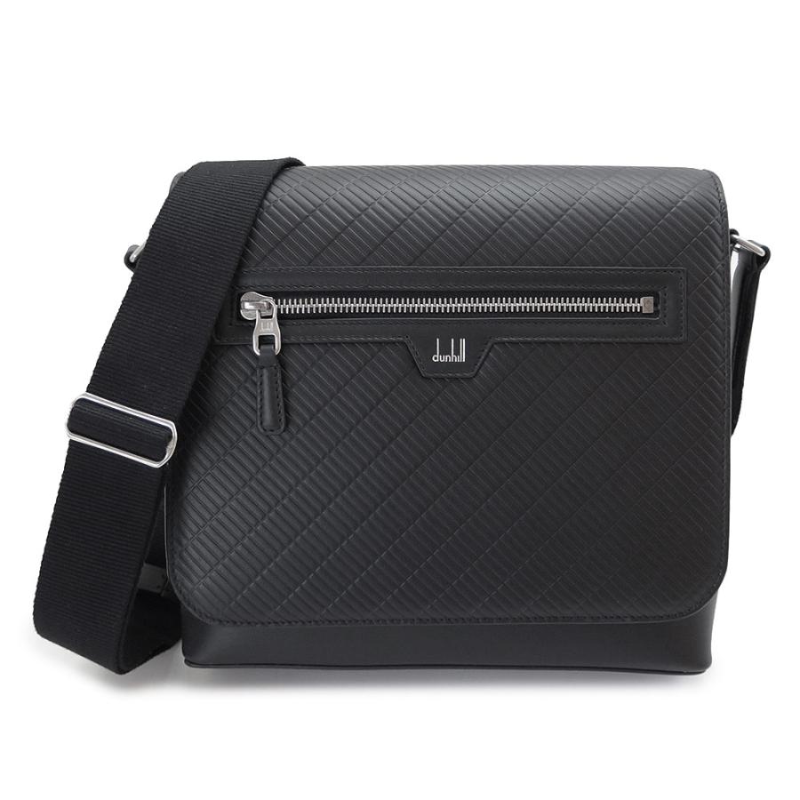 dunhill ダンヒル ショルダーバッグ レザー フラップ クロスボディ 黒