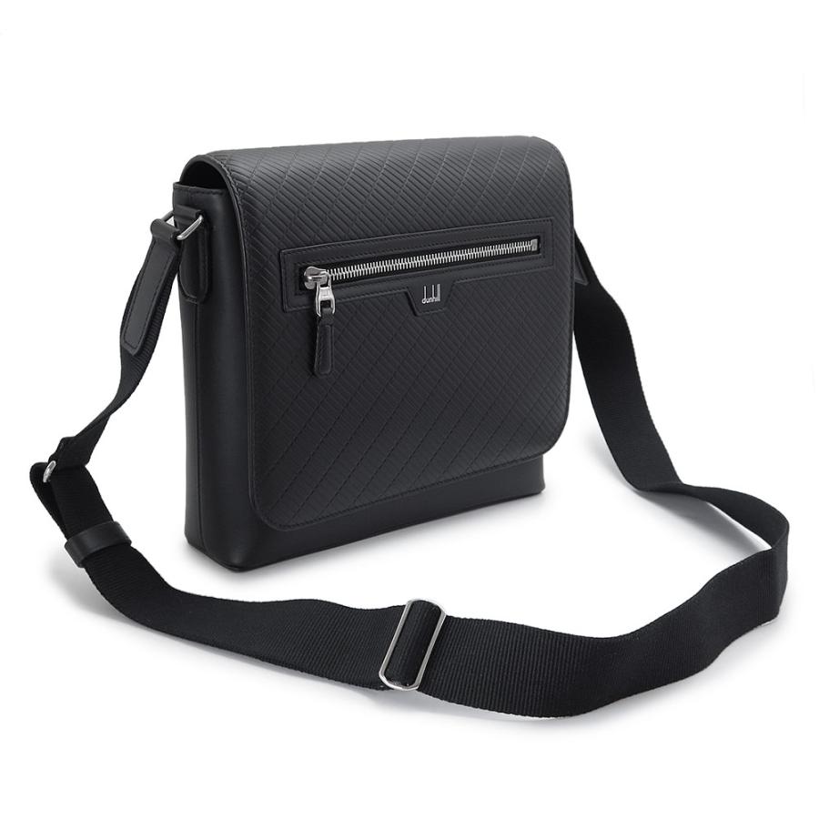 dunhill ダンヒル ショルダーバッグ レザー フラップ クロスボディ 黒