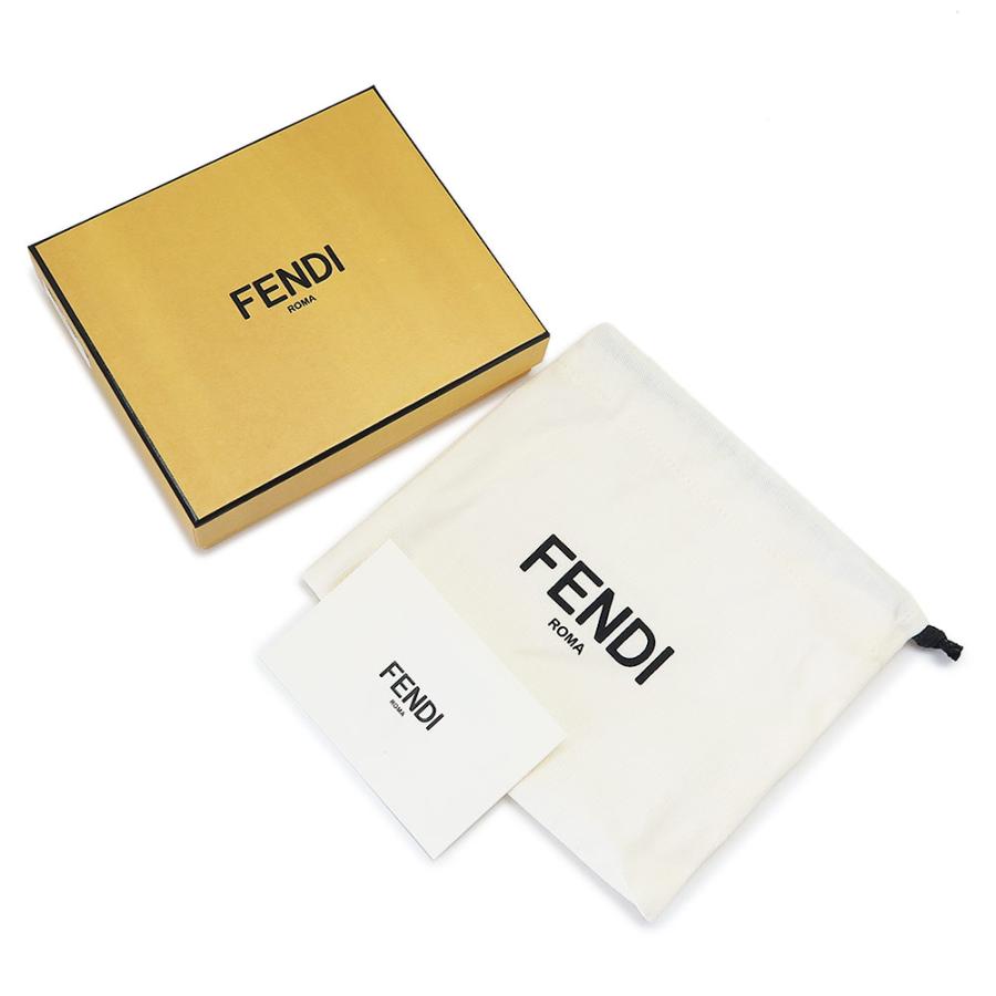 フェンディ FENDI 折財布 メンズ FFジャガード 7M0169 ALWK F0L3T 二つ折り財布 コンパクト財布 小銭入れなし マルチカラー タバコ＋ダークブラウンの画像