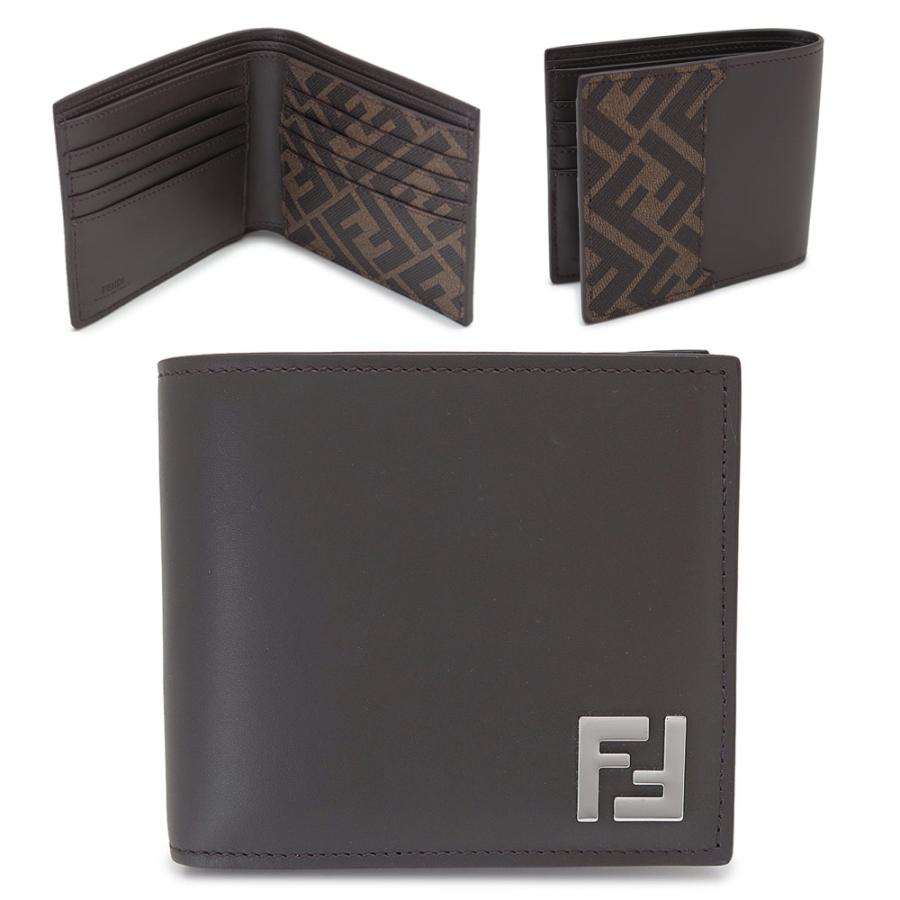 フェンディ 折財布 メンズ 7M0356 AFF2 F1Q1C 二つ折り財布 コンパクト財布 小銭入れなし FFスクエア エバノ チャコールグレー FENDI FENDI（フェンディ） 折財布 メンズ 二つ折り財布 コンパクト財布 小銭