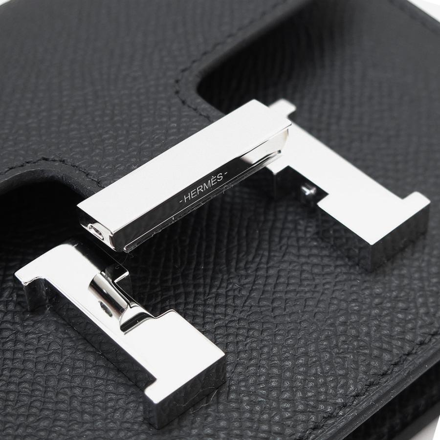 【HERMES/エルメス】 コンスタンス スリム コンパクトウォレット 財布/カードケース兼 ケース ヴォーエプソン ブラック/ゴールド金具 レディース【中古】【真子質店】【GD】【TMoxx】 HERMES（エルメス） 財布 レディース コンスタンス スリム ウォレット