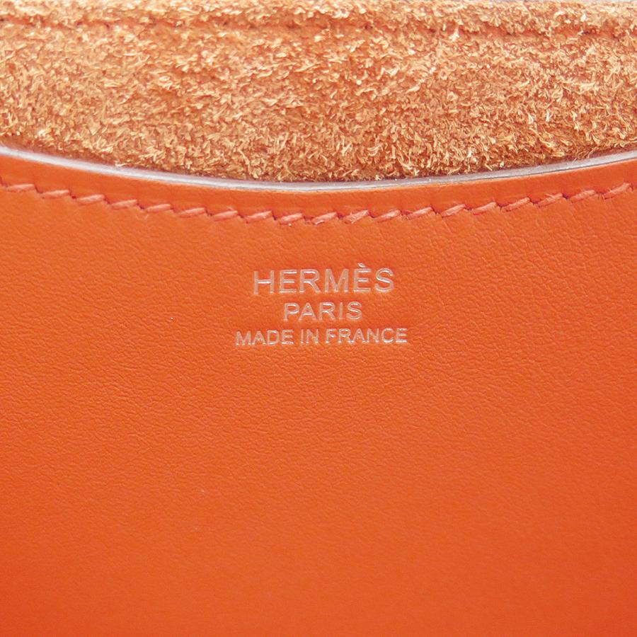 エルメス ハンドバッグ レディース イン ザ ループ 18 トリヨンクレマンス スイフト レザー オレンジ HERMESの画像