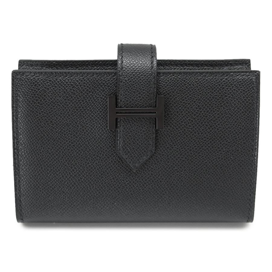 HERMESブラック べアン 二つ折り財布 HERMES エルメス 二つ折り財布 ベアンコンパクト 黒 (ブラック