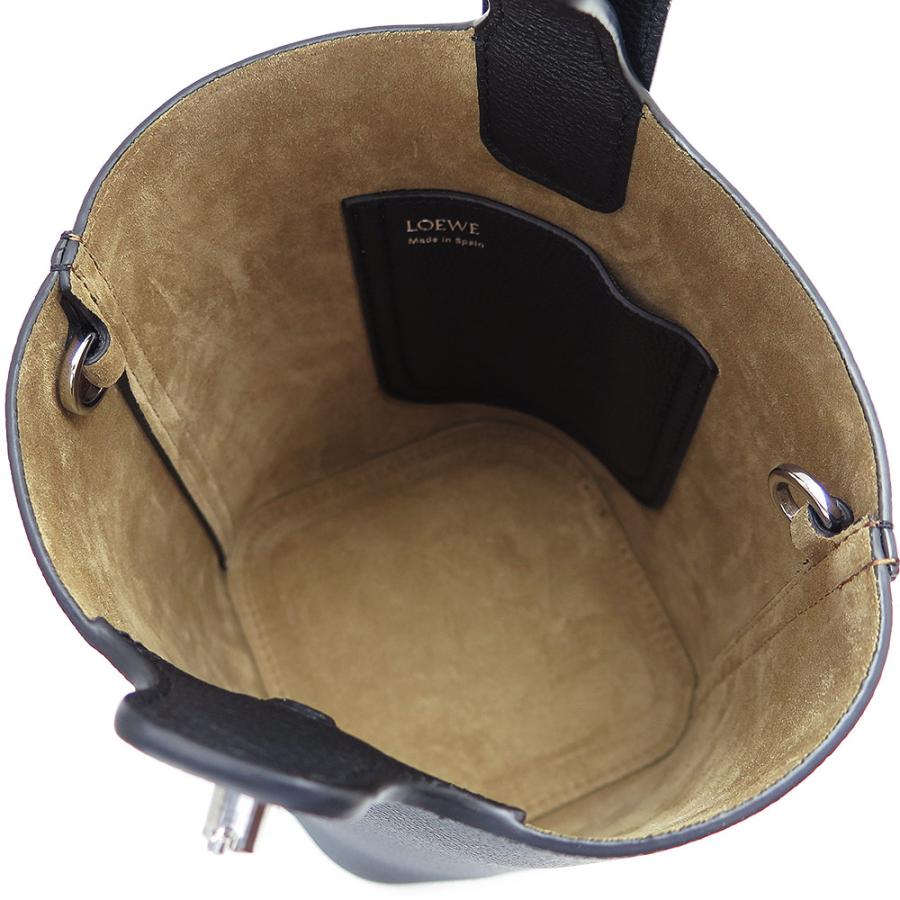 LOEWE ロエベ ぺブルバッグ ハンドバッグ ショルダーバッグ ブラック レザー AANBBBMX02 1100 シルバー金具 LOEWE（ロエベ） ハンドバッグ PEBBLE BUCKET MINI ペブル バケット