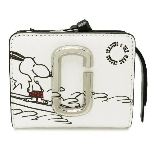 信頼 マークジェイコブス 折財布 レディース M 101 財布 二つ折り財布 コンパクト財布 スヌーピー Snoopy ピーナッツ コラボ ホワイトマルチ プレミアム Www Skylanceronline Com