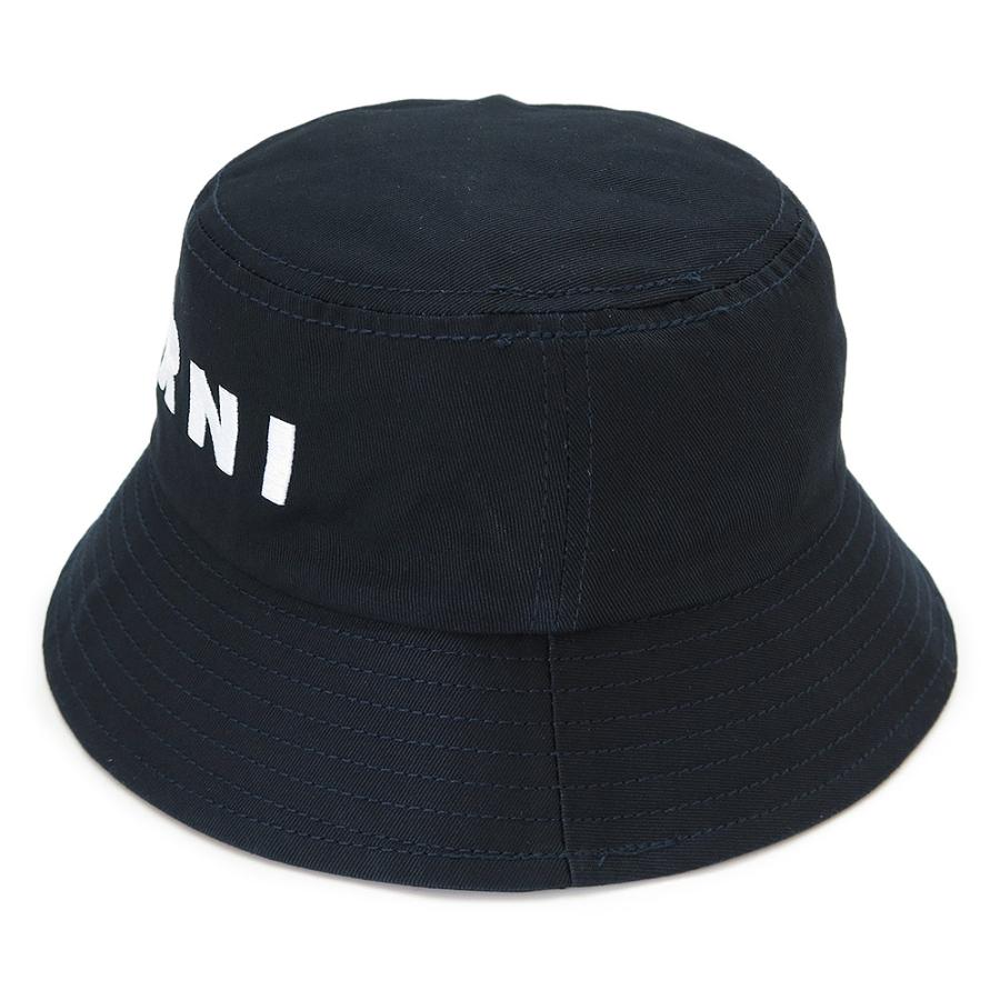 マルニ バケットハット 帽子 キッズ M01458 M00J2 0M803 子供服 フィッシャーマンハット ロゴ ブルーネイビー MARNI 爆買の画像