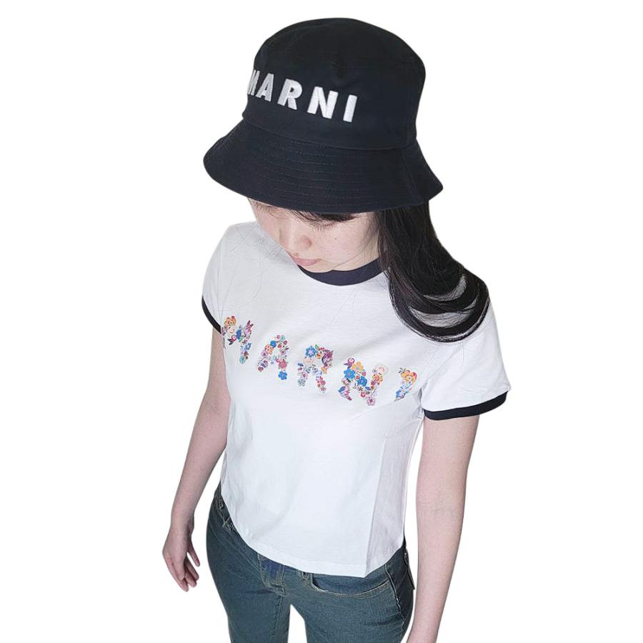 マルニ バケットハット 帽子 キッズ M01458 M00J2 0M803 子供服 フィッシャーマンハット ロゴ ブルーネイビー MARNI 爆買の画像