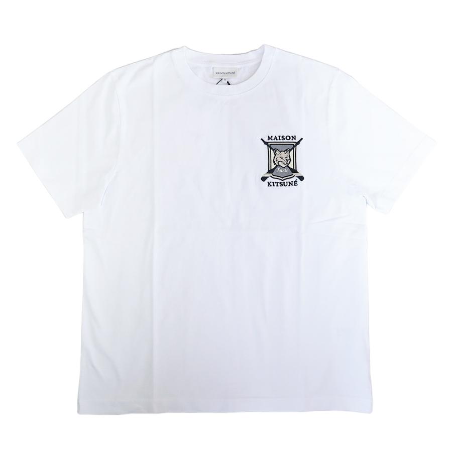 メゾンキツネ Tシャツ 半袖 メンズ LM00118KJ0118 P100 カレッジ フォックス トップス クルーネック ホワイト 白 MAISON KITSUNE｜1pia｜05