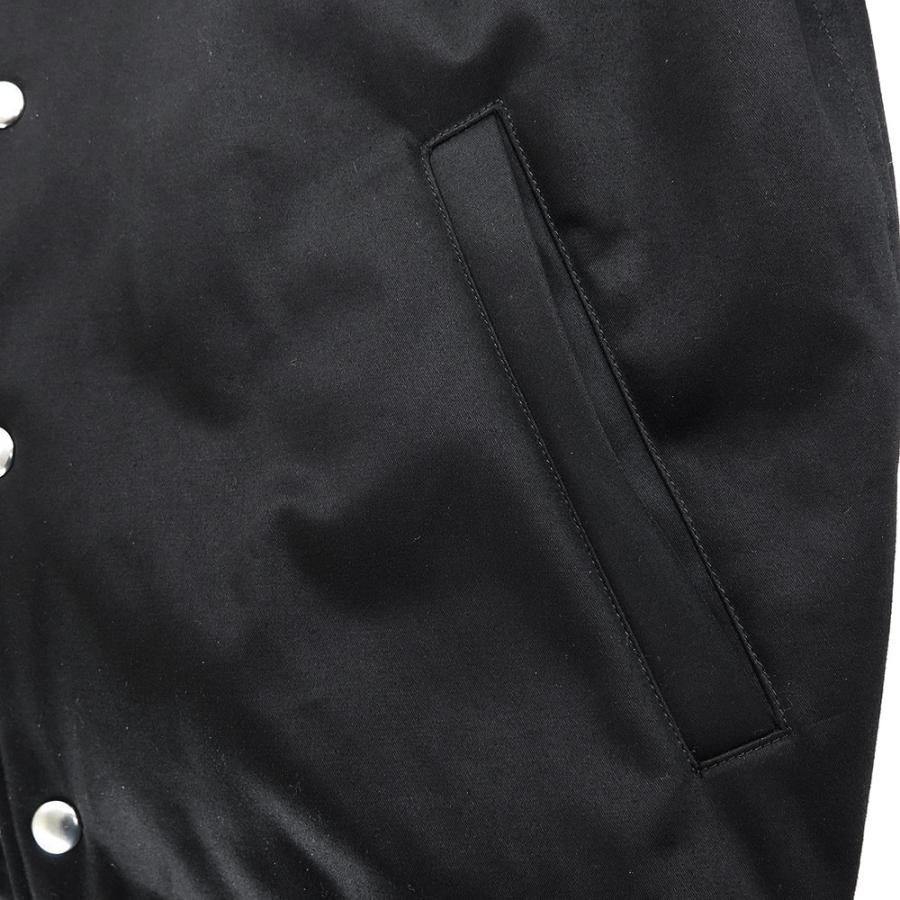 並行輸入品 メゾンキツネ ジャケット メンズ LM02233WW0093 P199 グレー フォックスヘッド パッチ コットン サテン テディ ブルゾン アウター ブラック 黒 爆買の画像