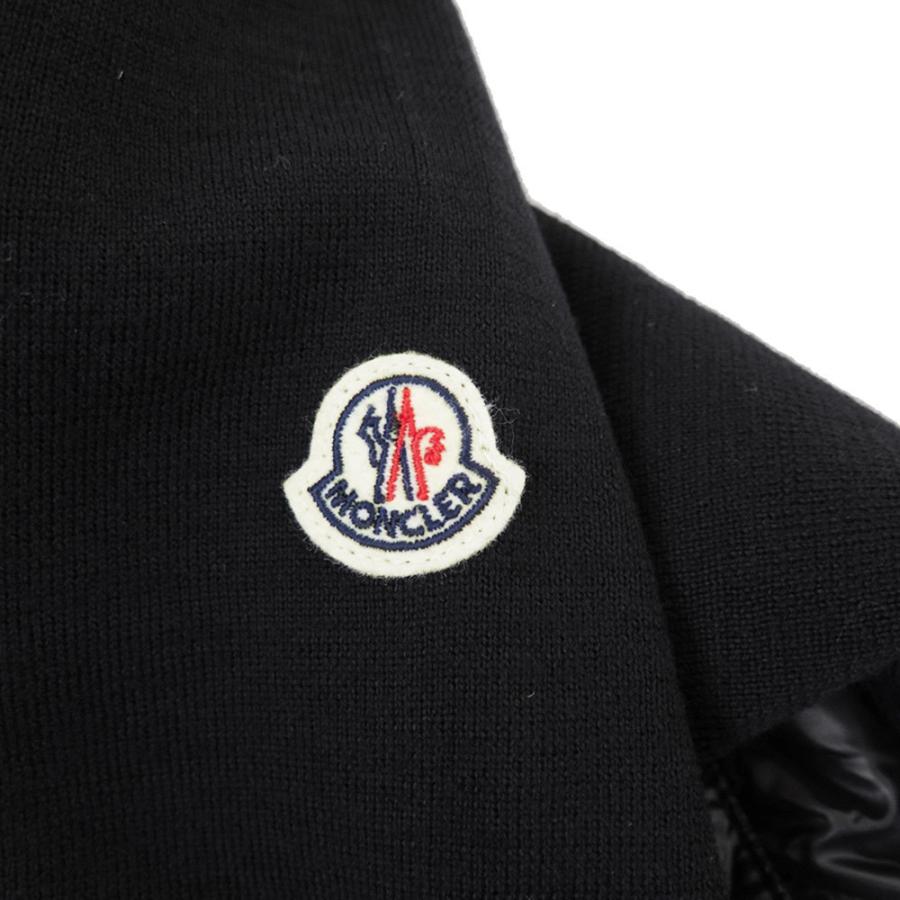 美品　モンクレール　Moncler コンビダウンジャケット　カーディガン　黒 MONCLER モンクレール ダウンカーディガン レディース 9B00004