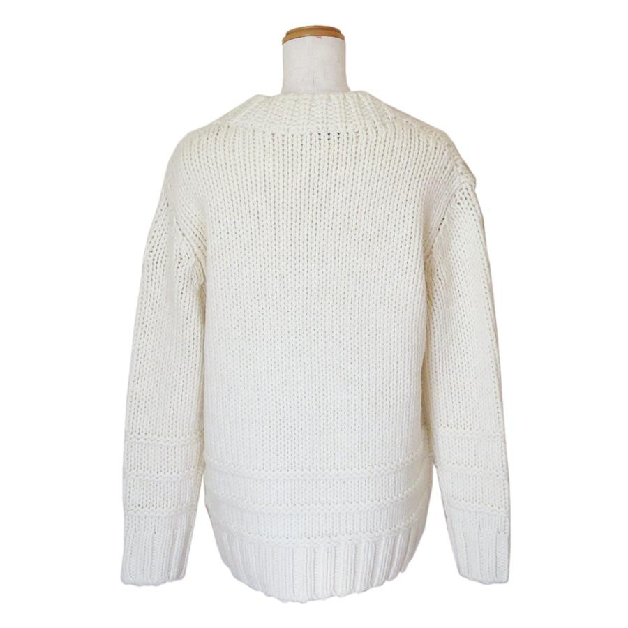 モンクレール セーター レディース 9D00003 M4708 034 ニット 厚手 Vネック 長袖 ホワイト MONCLER 爆買の画像