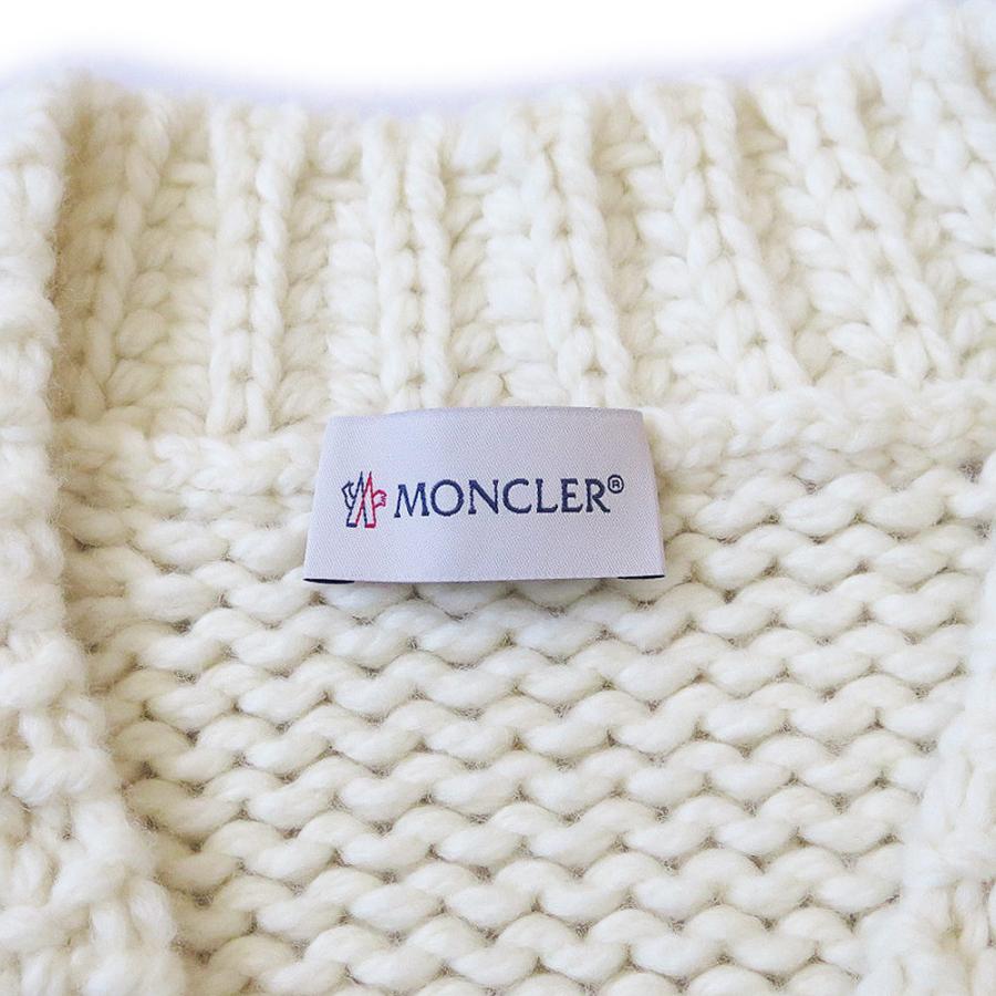 モンクレール セーター レディース 9D00003 M4708 034 ニット 厚手 Vネック 長袖 ホワイト MONCLER 爆買の画像