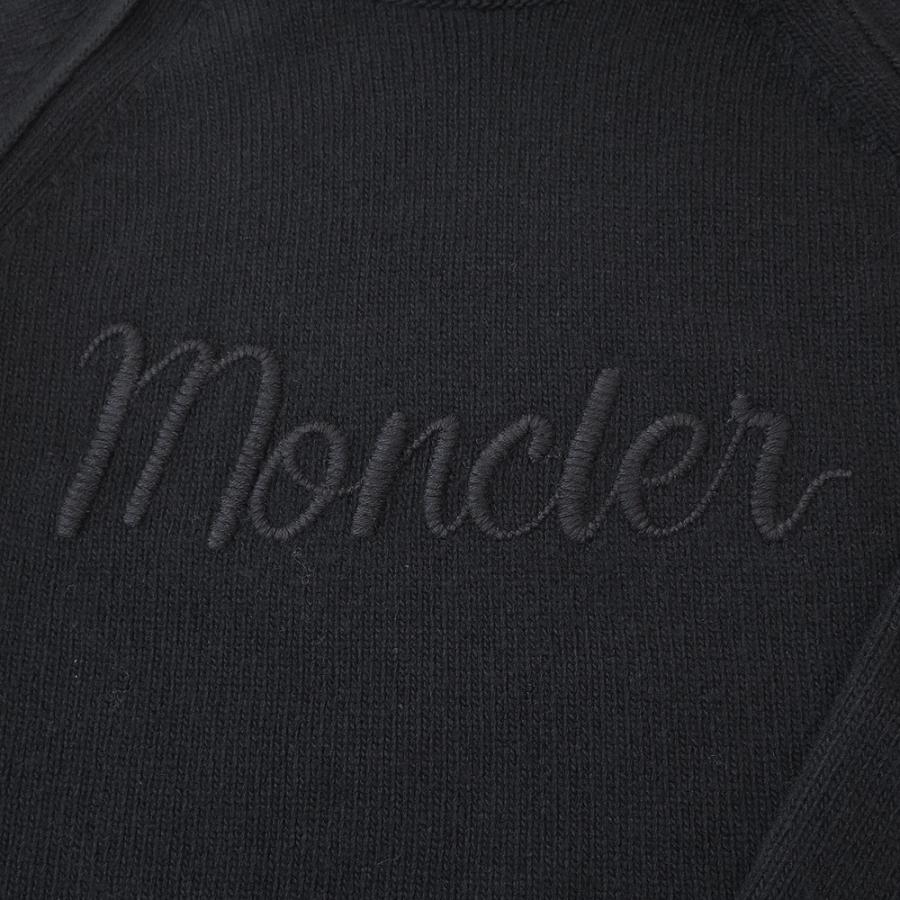 モンクレール セーター レディース 9F00006 M4281 999 ニット 長袖 タートルネック 刺繍ロゴ ブラック 黒 MONCLER 爆買の画像