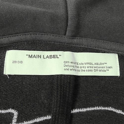 OFF-WHITE◆ロゴ コットン 長袖パーカー BLACK/WHITE 送料込 14031142-b.jpg