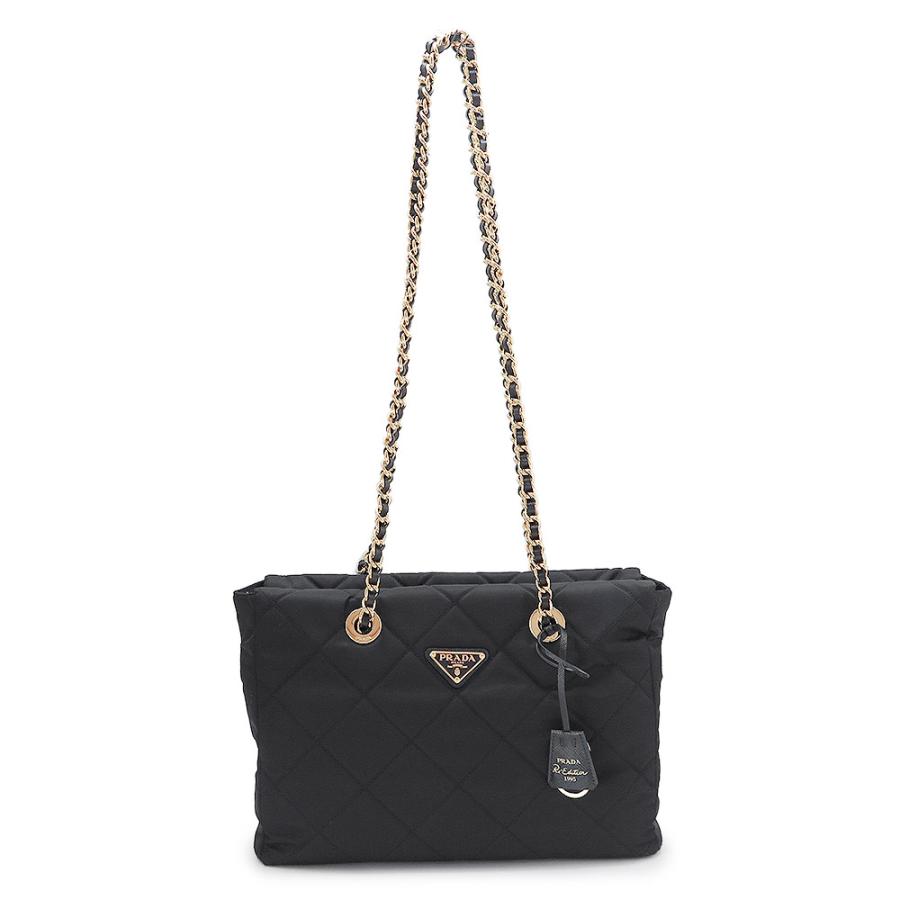 プラダ ショルダーバッグ レディース Re-Edition 1995 チェーンバッグ トートバッグ 三角ロゴ ブラック 黒 PRADA 1BG529 2AOS F0002_1