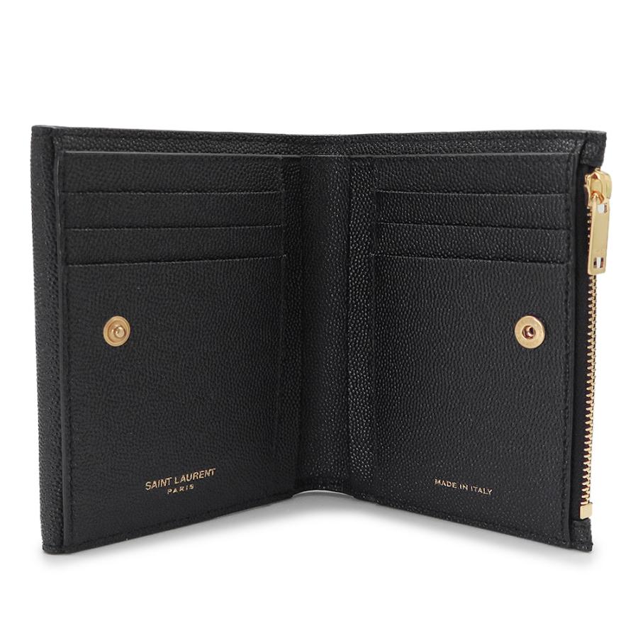 YSLブラック三つ折財布 SAINT LAURENT サンローラン 折財布 レディース アップタウン